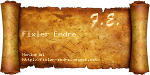 Fixler Endre névjegykártya