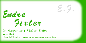 endre fixler business card